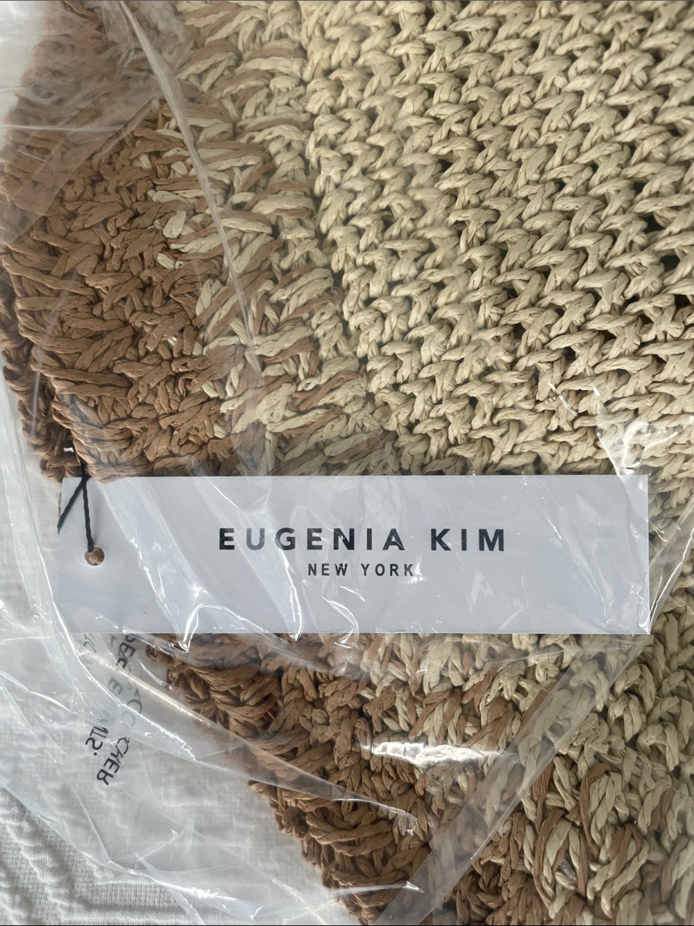 Eugenia Kim Straw Bucket Hat Two Tone Raffia Beach NWT Resort Coastal - Picture 5 of 5